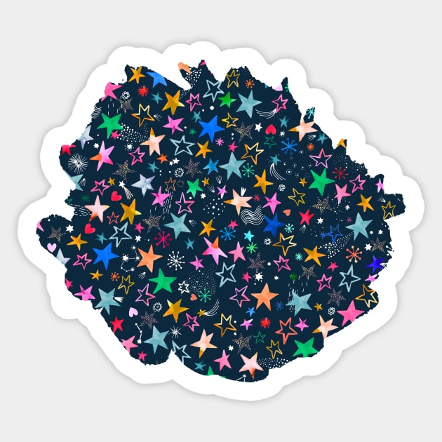 Winter Stars Multi navy Sticker by ninoladesign